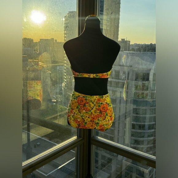 🆕 ZIMMERMANN 🧿 NWOT Yellowy Floral Print Balconette Bandeau Bikini - Sz 2/US 6 - Picture 9 of 16